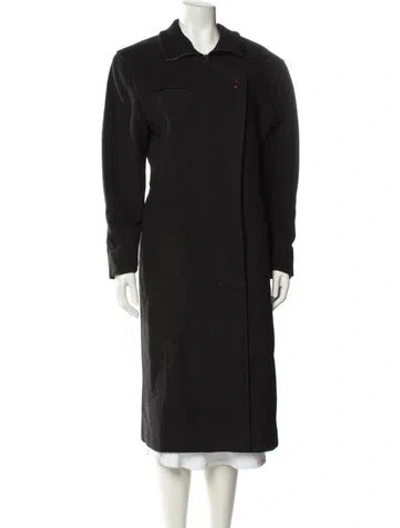 Pre-owned Claude Montana Vintage 1980's Trench Coat In Gray