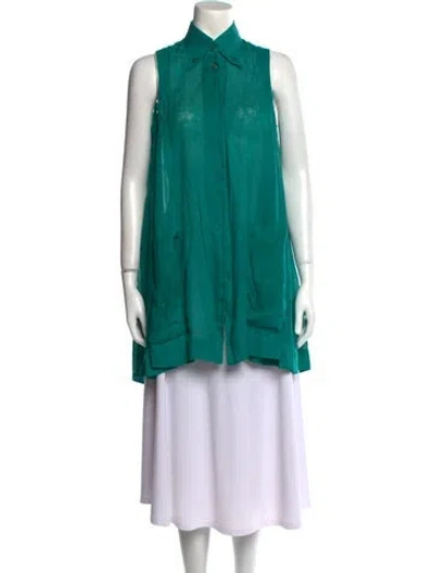 Pre-owned Claude Montana Vintage 1980's Tunic In Blue