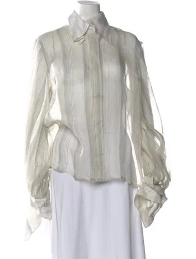 Pre-owned Claude Montana Vintage 1990's Blouse In White