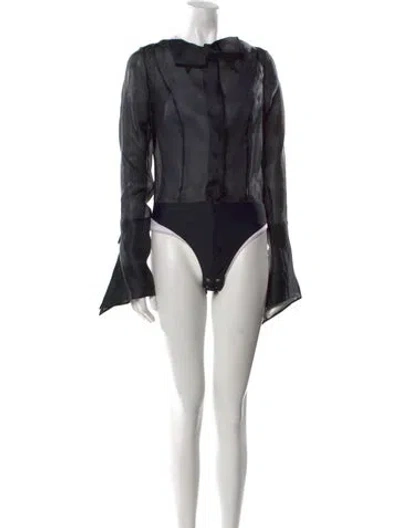 Pre-owned Claude Montana Vintage 1990's Bodysuit In Black