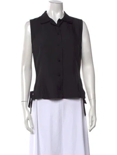 Pre-owned Claude Montana Vintage 1990's Button-up Top In Black