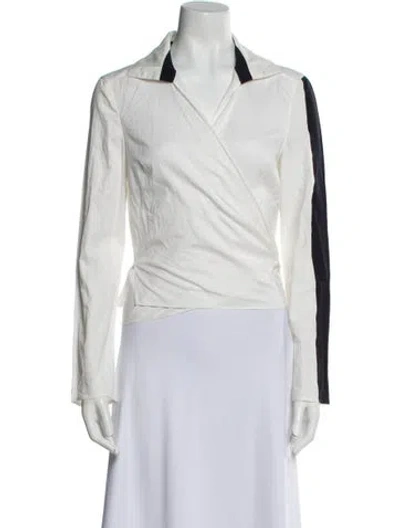 Pre-owned Claude Montana Vintage 1990's Crop Top In White