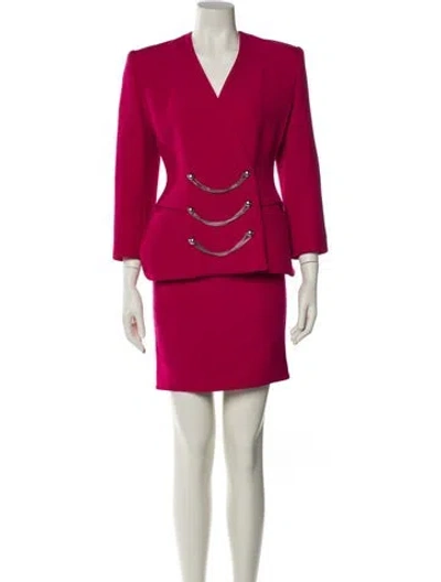 Pre-owned Claude Montana Vintage 1990's Skirt Suit In Pink