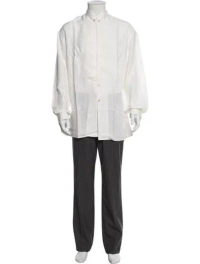 Pre-owned Claude Montana Vintage 1990's Tuxedo Shirt W/ Tags In Gray