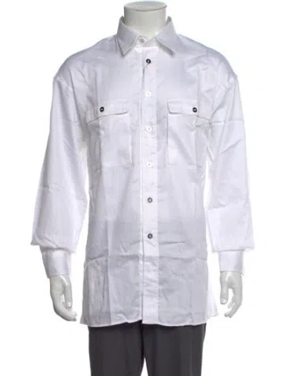 Pre-owned Claude Montana Vintage 1990's Tuxedo Shirt W/ Tags In White