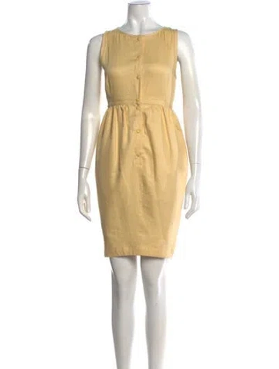 Pre-owned Claude Montana Vintage Knee-length Dress In Yellow