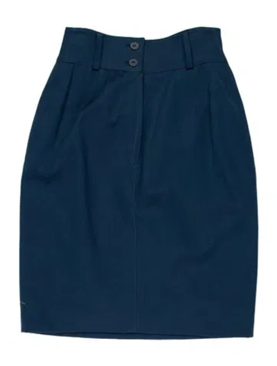 Pre-owned Claude Montana Vintage Knee-length Skirt In Blue