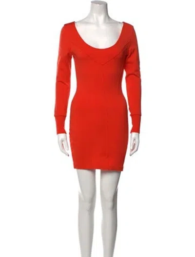Pre-owned Claude Montana Vintage Mini Dress In Orange