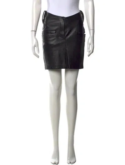 Pre-owned Claude Montana Vintage Mini Skirt In Black