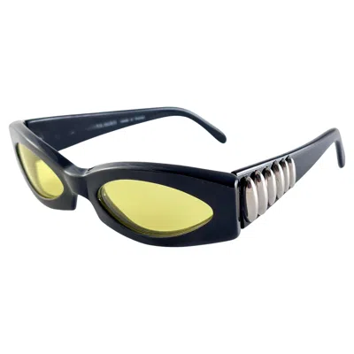 Pre-owned Claude Montana Vintage Montana 511 Black Rectangular Handmade France 90's Sunglasses