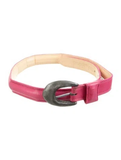 Pre-owned Claude Montana Vintage Skinny Waist Belt In Pink