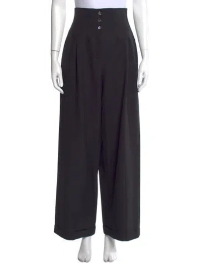 Pre-owned Claude Montana Vintage Wide Leg Pants In Black