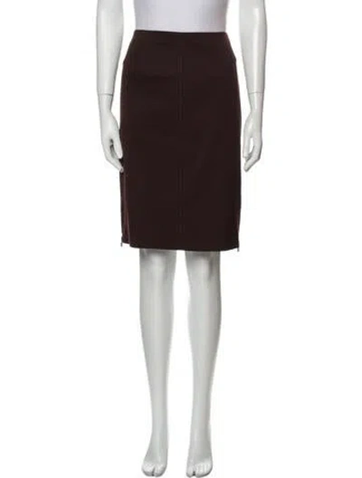 Pre-owned Claude Montana Virgin Wool Knee-length Skirt In Brown