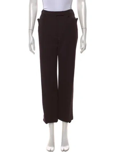 Pre-owned Claude Montana Virgin Wool Straight Leg Pants In Brown
