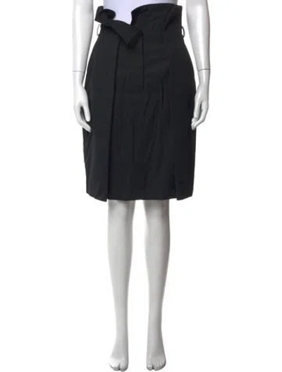 Pre-owned Claude Montana Wool Knee-length Skirt In Black
