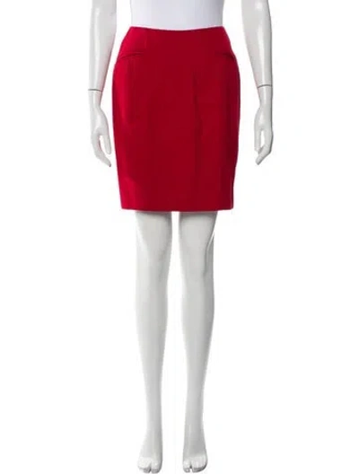 Pre-owned Claude Montana Wool Mini Skirt In Red