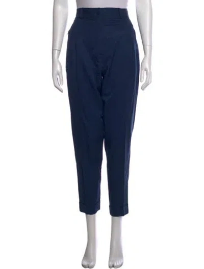 Pre-owned Claude Montana Wool Straight Leg Pants In Blue