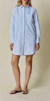 Claudent Button Up Dress Sky Blue In Blue