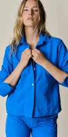Claudent Button Up Shirt Azure In Blue