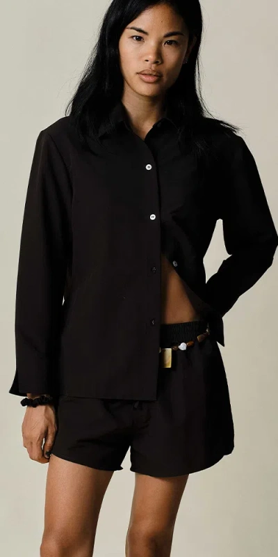 Claudent Button Up Shirt Soft Black