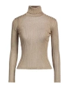 Claudia Camarlinghi Woman Turtleneck Khaki Size 10 Acrylic, Polyester, Polyamide