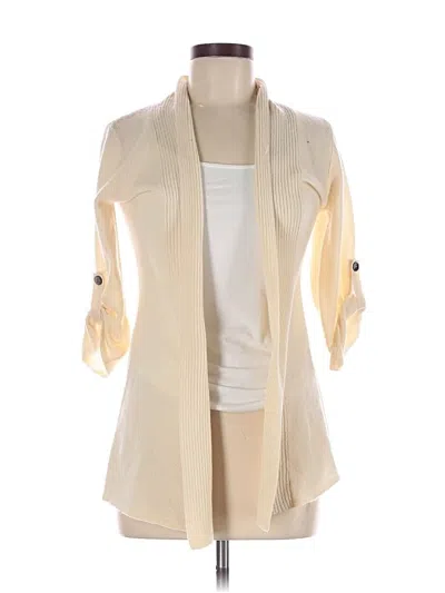 Pre-owned Claudia Nichole Cashmere Kimono In White