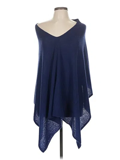 Pre-owned Claudia Nichole Cashmere Poncho In Blue