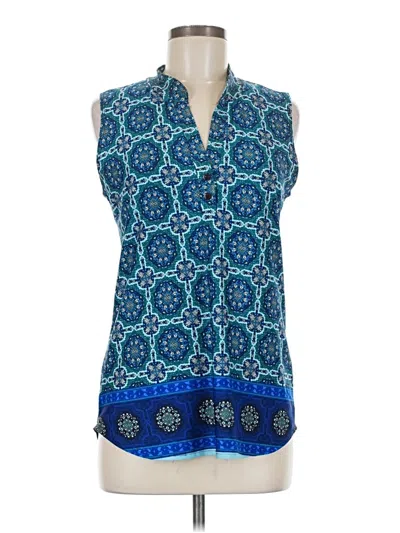 Pre-owned Claudia Richard Sleeveless Blouse In Blue