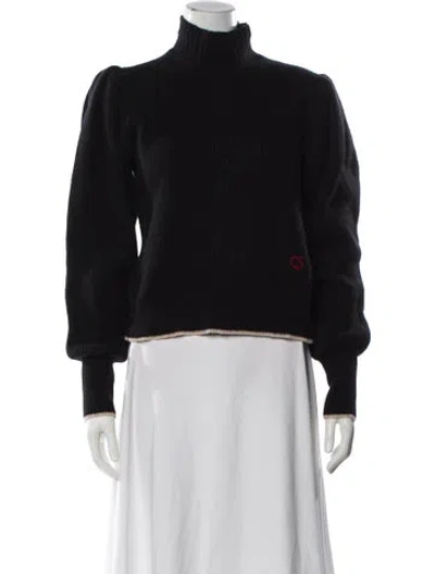 Pre-owned Claudia Schiffer X Frame Cashmere Mock Neck Sweater In Black