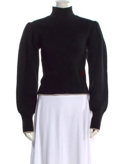 Pre-owned Claudia Schiffer X Frame Cashmere Turtleneck Sweater In Black