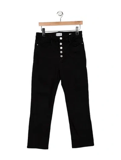 Pre-owned Claudia Schiffer X Frame High-rise Straight Leg Jeans In Black