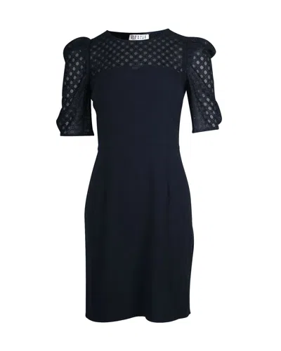 Claudie Pierlot 3/4 Sleeve Mini Dress In Navy Blue Triacetate