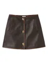 Claudie Pierlot A-line Leather Mini Skirt In Brown