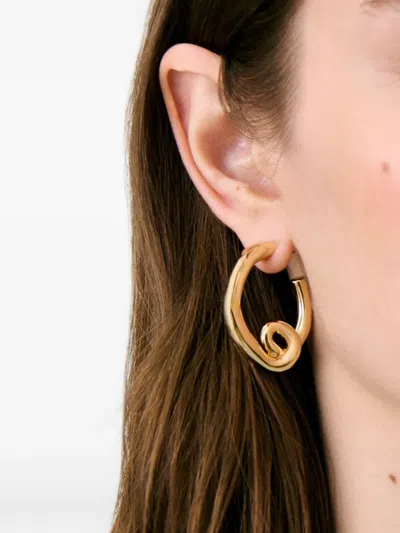 Claudie Pierlot Abstract Hoop Earrings In Gold