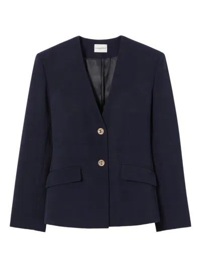 Claudie Pierlot Anchor Button Blazer In Blue