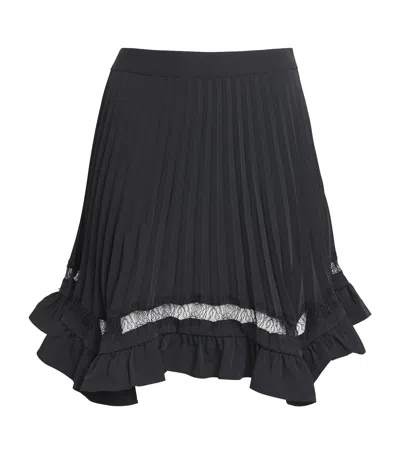 Claudie Pierlot Asymmetric Pleated Mini Skirt In Black