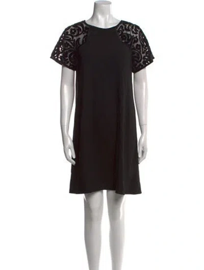 Pre-owned Claudie Pierlot Bateau Neckline Mini Dress In Black