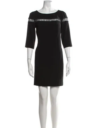 Pre-owned Claudie Pierlot Bateau Neckline Mini Dress In Black