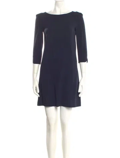 Pre-owned Claudie Pierlot Bateau Neckline Mini Dress In Blue