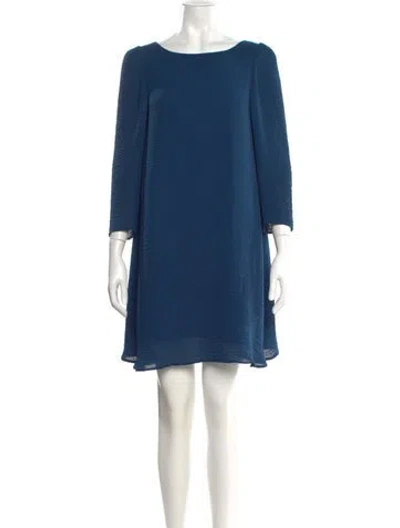 Pre-owned Claudie Pierlot Bateau Neckline Mini Dress In Blue