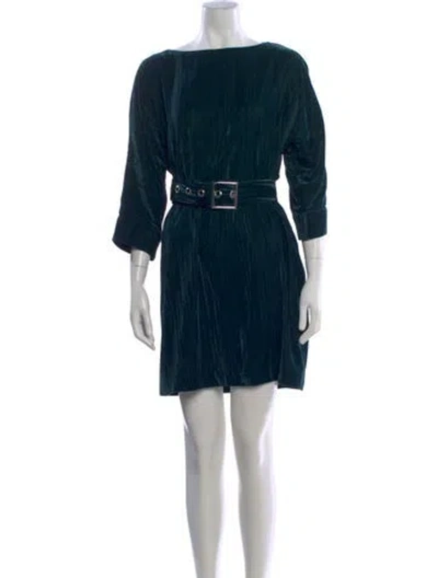 Pre-owned Claudie Pierlot Bateau Neckline Mini Dress In Blue