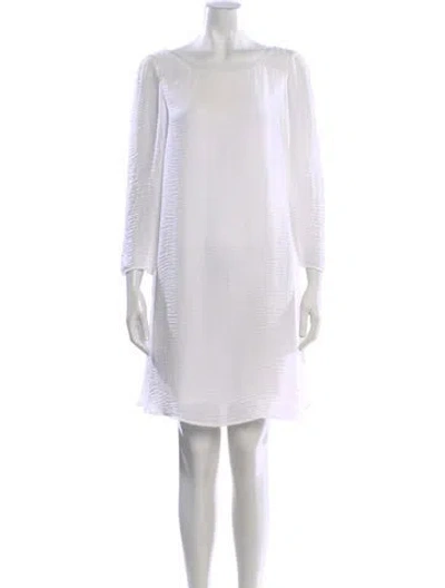 Pre-owned Claudie Pierlot Bateau Neckline Mini Dress In White