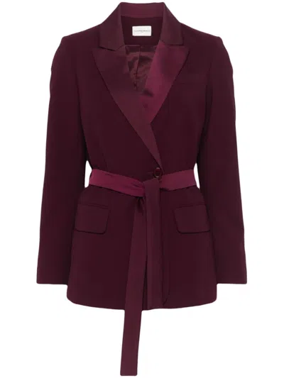 Claudie Pierlot Belted Blazer In Purple