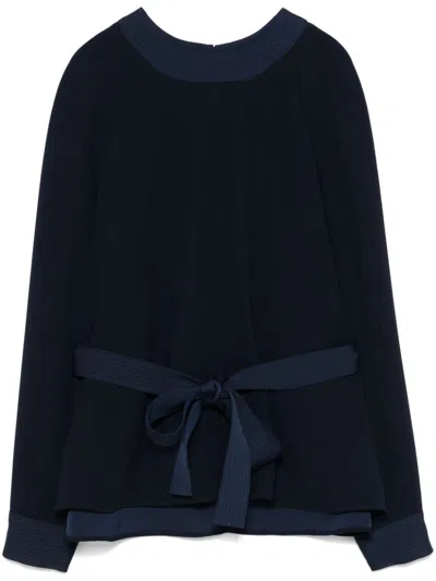 Claudie Pierlot Belted Blouse In Bleus