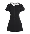 Claudie Pierlot Womens Black Ruffle-collar Short-sleeved Stretch-woven Mini Dress In Black
