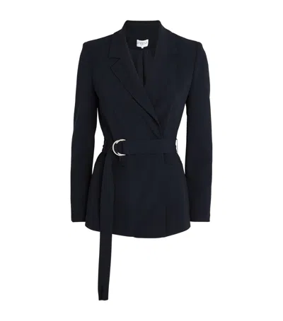 Claudie Pierlot Belted Tailored Blazer In Blue