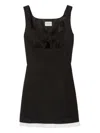 Claudie Pierlot Bow-detail Pleated Mini Dress In Black