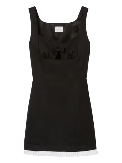 Claudie Pierlot Bow-detail Pleated Mini Dress In Black