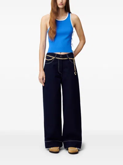 Claudie Pierlot Bow-detail Tank Top In Blau