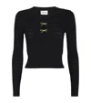 Claudie Pierlot Bow-embellished Cut-out Sweater In Black